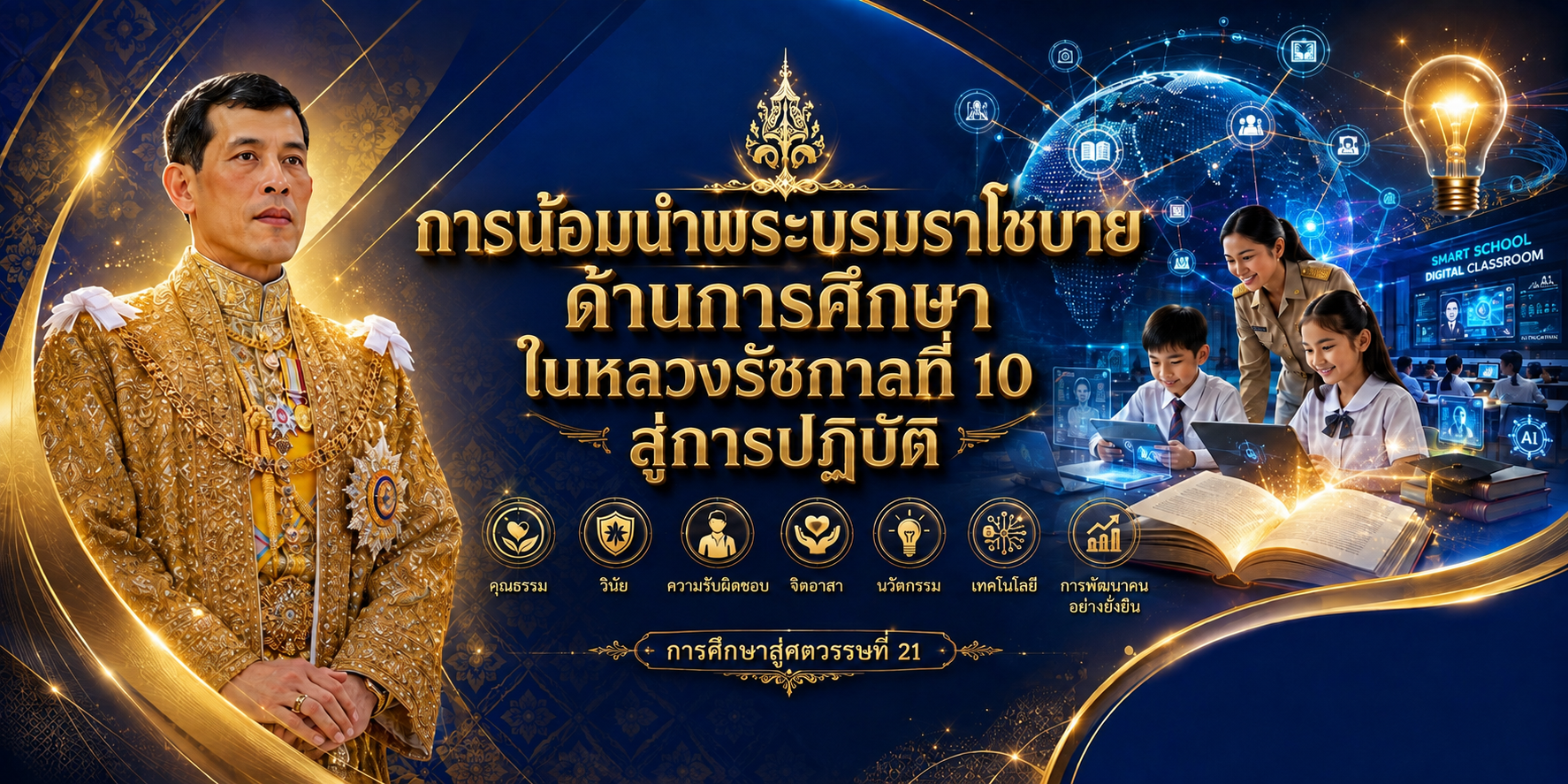 การน้อมนำพระบรมราโชบายด้านการศึกษาในหลวงรัชกาลที่ 10 สู่การปฏิบัติ